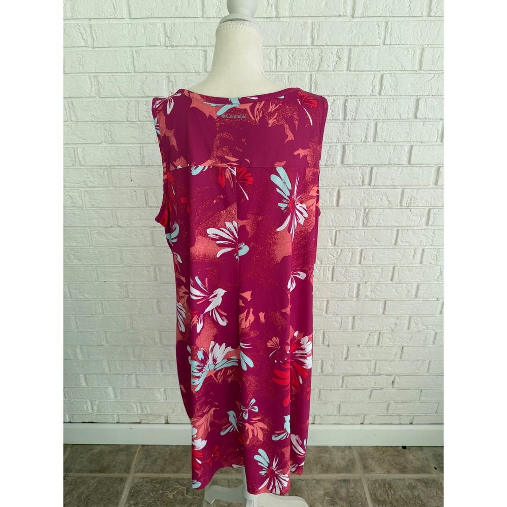 Columbia Dress Womens XXL Magenta Pink Floral Bird Print Excellent - Picture 4 of 7